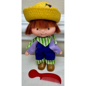 Vintage Strawberry Shortcake Huckleberry Pie Doll 1980s Kenner with Hat and Comb